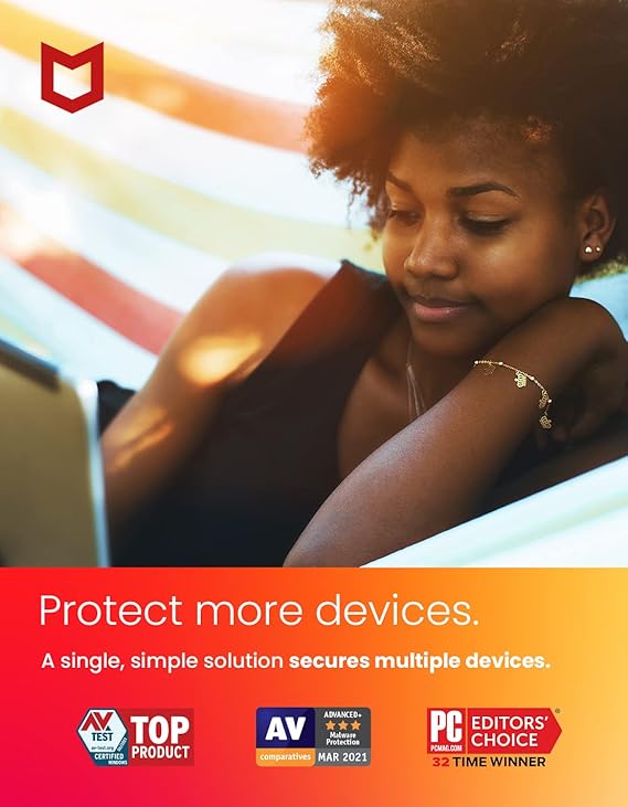 McAfee Internet Security 2025 - 10 Device - GLOBAL Key - Antivirus Software - Activation Windows/Mac/Android/iOS 1 Year Subscription